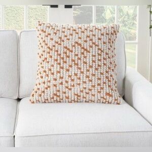 Mina Victory Outdoor Pillows Loop Dots 18"X18" Orange Indoor/Outdoor Throw
